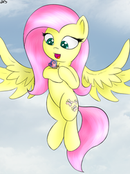 Size: 1200x1600 | Tagged: safe, artist:dreambreaker, fluttershy, butterfly, pegasus, pony, g4, female, solo