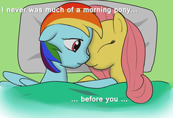 Size: 1496x1016 | Tagged: safe, artist:garlandgala, fluttershy, rainbow dash, g4, bed, female, lesbian, ship:flutterdash, shipping