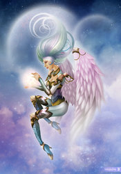 Size: 600x856 | Tagged: safe, artist:inteaselive, princess celestia, human, g4, female, humanized, light skin, solo, winged humanization