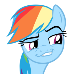 Size: 1600x1600 | Tagged: safe, rainbow dash, g4, faic, female, simple background, smugdash, solo, transparent background, vector