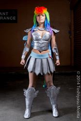 Size: 1366x2048 | Tagged: safe, artist:ladymella, rainbow dash, human, g4, belly button, cosplay, irl, irl human, photo, solo