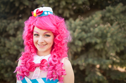 Size: 600x395 | Tagged: safe, artist:creatingcosplay, pinkie pie, human, g4, cosplay, irl, irl human, photo, solo