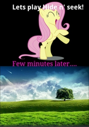 Size: 479x686 | Tagged: safe, fluttershy, g4, female, hide and seek, solo, tree