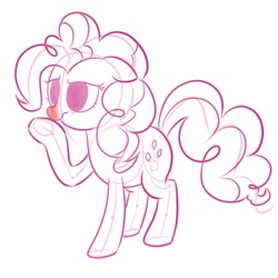 Size: 600x600 | Tagged: safe, artist:sneezeanonpony, pinkie pie, g4, cold, cute, female, floppy ears, frown, monochrome, mucous, red nosed, sick, snot, solo