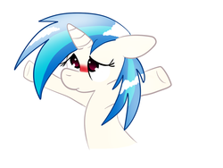 Size: 1024x768 | Tagged: safe, artist:mylittlepony651, dj pon-3, vinyl scratch, g4, blushing, female, solo