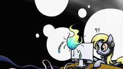 Size: 1920x1080 | Tagged: safe, artist:rambopvp, derpy hooves, pegasus, pony, g4, computer, female, mare, solo