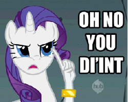 Size: 308x246 | Tagged: safe, edit, edited screencap, screencap, rarity, equestria girls, g4, abomination, animated, female, hand, hub logo, image macro, oh no you didn't, reaction image, solo, suddenly hands