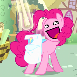 Size: 369x369 | Tagged: safe, pinkie pie, g4, pinkie pride, awesome face, female, meme, smiling, solo