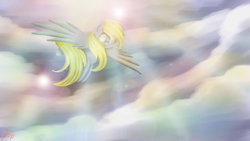 Size: 1191x670 | Tagged: safe, artist:yuukon, derpy hooves, pegasus, pony, g4, female, flying, mare, solo
