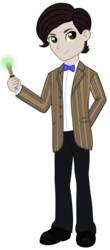 Size: 593x1346 | Tagged: safe, artist:destinyshirshuxd, doctor whooves, time turner, equestria girls, g4, blazer, bowtie, clothes, doctor who, eleventh doctor, male, shirt, solo