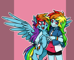 Size: 738x600 | Tagged: safe, artist:xenon, rainbow dash, human, equestria girls, g4, human ponidox