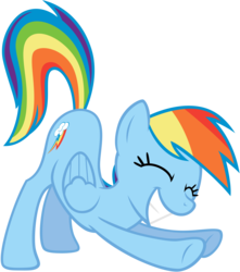 Size: 3000x3397 | Tagged: safe, artist:scourge707, rainbow dash, pegasus, pony, g4, backbend, eyes closed, female, grin, mare, simple background, smiling, solo, stretching, transparent background, vector