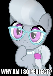 Size: 680x960 | Tagged: safe, artist:coltsteelstallion, silver spoon, g4, caption, female, glasses, image macro, meme, solo