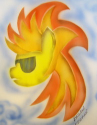 Size: 1500x1929 | Tagged: safe, artist:batosan, spitfire, g4, airbrush, female, solo, sunglasses