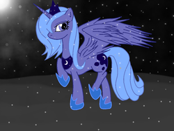 Size: 900x675 | Tagged: safe, artist:cowboy-appledash, princess luna, alicorn, pony, g4, female, mare, s1 luna, solo