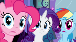 Size: 589x333 | Tagged: safe, pinkie pie, rainbow dash, rarity, equestria girls, g4