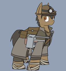 Size: 1280x1381 | Tagged: safe, artist:erthilo, oc, oc only, fallout equestria, gun, solo