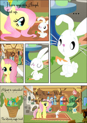 Size: 1240x1753 | Tagged: safe, artist:sakurafly101, angel bunny, fluttershy, g4, comic