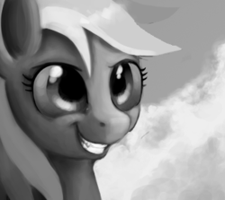 Size: 340x303 | Tagged: safe, artist:parageist, rainbow dash, g4, cute, female, grin, monochrome, portrait, smiling, solo