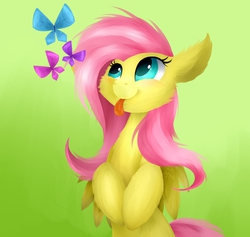 Size: 3169x3000 | Tagged: safe, artist:twistedmindbrony, fluttershy, butterfly, g4, cute, female, smiling, solo, tongue out