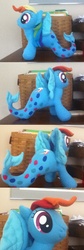 Size: 960x2862 | Tagged: safe, artist:mintystitch, rainbow dash, merpony, g4, irl, photo, plushie, solo, species swap