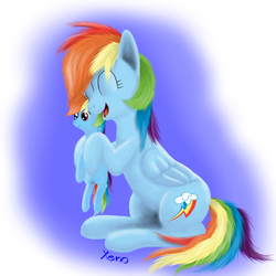 Size: 800x800 | Tagged: safe, artist:the1xeno1, rainbow dash, g4, cute, dashabetes, eyes closed, female, plushie, smiling, solo