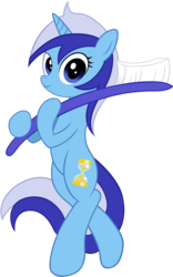 Size: 3000x4801 | Tagged: safe, artist:kas92, artist:scourge707, minuette, pony, unicorn, g4, bipedal, female, simple background, solo, toothbrush, transparent background, vector