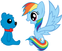 Size: 3003x2435 | Tagged: safe, artist:scourge707, rainbow dash, g4, duo, teddy bear