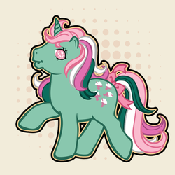 Size: 600x600 | Tagged: safe, artist:e-kunatelier, fizzy, pony, unicorn, g1, female, horn, solo