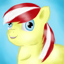 Size: 617x609 | Tagged: safe, artist:waggytail, oc, oc only, oc:waggyfluff, oc:waggytail, fluffy pony, derp, solo