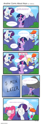 Size: 2397x6972 | Tagged: safe, artist:thebrokencog, boneless, pinkie pie, rainbow dash, rarity, twilight sparkle, alicorn, pony, g4, pinkie pride, boulder, comic, female, mare, rainbow thread, twilight snapple, twilight sparkle (alicorn), wonderbolt badge