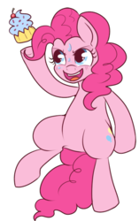 Size: 415x659 | Tagged: safe, artist:lulubell, pinkie pie, g4, cupcake, female, frosting, simple background, solo, transparent background