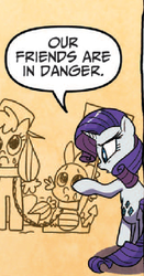 Size: 224x428 | Tagged: safe, idw, official comic, applejack, rarity, spike, dragon, pony, unicorn, g4, spoiler:comic, female, implied sparity, male, mare