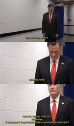 Size: 500x849 | Tagged: safe, human, barely pony related, bronydoc, debate, irl, irl human, mitt romney, mittlittlebrony, music, photo, subtitles, walking, wub