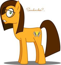 Size: 866x922 | Tagged: safe, artist:katequantum, cheese sandwich, earth pony, pony, g4, alternate hairstyle, cheesamena, cheesiemena, male, simple background, solo, stallion, transparent background, vector