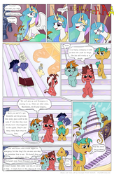 Size: 1300x2000 | Tagged: safe, artist:smudge proof, princess celestia, snails, snips, oc, comic:heads and tails, g4, canterlot, comic, maniacal laugh, oat smoothie, smoothie, tower