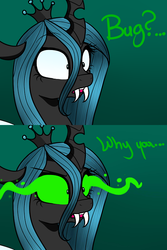 Size: 500x750 | Tagged: safe, queen chrysalis, changeling, changeling queen, g4, ask-thechrysalis, comic, female, magic, solo, tumblr