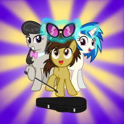 Size: 5359x5359 | Tagged: safe, artist:nstone53, dj pon-3, octavia melody, vinyl scratch, g4, absurd resolution, glasses, magic, michael morones