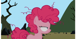 Size: 876x452 | Tagged: safe, screencap, pinkie pie, g4, the cutie mark chronicles, blank flank, female, filly, filly pinkie pie, messy mane, solo, younger