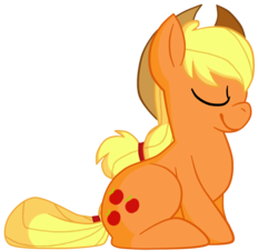 Size: 1200x1083 | Tagged: safe, artist:chop4, applejack, g4, eyes closed, female, simple background, sitting, solo