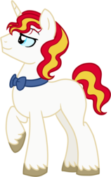 Size: 603x954 | Tagged: safe, artist:tambelon, oc, oc only, oc:pureblood, blank flank, bowtie, male, offspring, parent:prince blueblood, parent:sunset shimmer, parents:sunblood, simple background, solo, stallion, transparent background