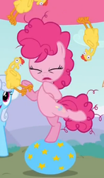 Size: 225x383 | Tagged: safe, pinkie pie, g4, pinkie pride, eyes closed, filly, foal, messy mane