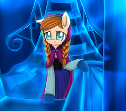 Size: 3100x2728 | Tagged: safe, artist:cyanaeolin, pony, anna, clothes, cute, dress, frozen (movie), looking at you, ponified, smiling, solo