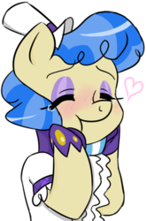 Size: 328x494 | Tagged: artist needed, safe, sapphire shores, earth pony, pony, g4, blushing, female, mare, simple background, solo, transparent background