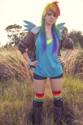 Size: 936x1404 | Tagged: safe, artist:norikat, rainbow dash, human, g4, cosplay, irl, irl human, photo, solo