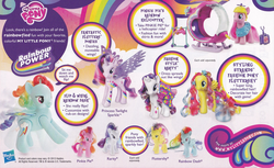 Size: 2176x1336 | Tagged: safe, fluttershy, pinkie pie, rainbow dash, rarity, twilight sparkle, alicorn, pony, g4, official, advertisement, brushable, colored wings, fantastic flutters, female, helicopter, mare, multicolored wings, rainbow power, rainbow wings, toy, twilight sparkle (alicorn)