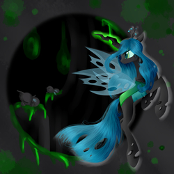 Size: 2800x2800 | Tagged: dead source, safe, artist:alicjaspring, queen chrysalis, changeling, g4