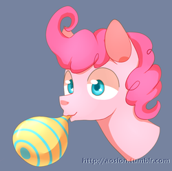 Size: 821x814 | Tagged: safe, artist:sion, pinkie pie, g4, balloon, blowing up balloons, bubble berry, bust, male, rule 63, solo, stallion