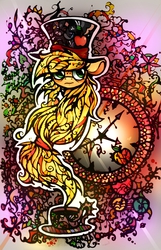 Size: 1130x1755 | Tagged: safe, artist:twistedmindbrony, applejack, g4, clock, female, hat, solo