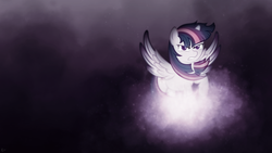 Size: 1920x1080 | Tagged: safe, artist:godoffury, artist:karl97, twilight sparkle, alicorn, pony, g4, cloud, cloudy, dark, female, lens flare, mare, solo, spread wings, twilight sparkle (alicorn), vector, wallpaper, wings